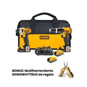 Combo Rotomartillo + Llave Impacto + 2 Baterías + Cargador 20V Dewalt DCK223D2-B3