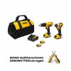 Combo Rotomartillo + Llave Impacto + 2 Baterías + Cargador 20V Dewalt