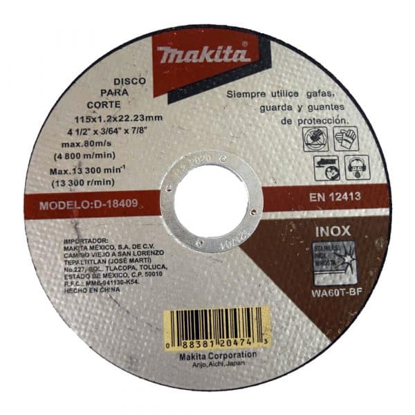 HC106225 - Disco Abrasivo Corte Para Acero 4 1/2 Makita D18409 - MAKITA