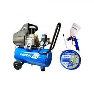 Kit Compresor 2.5Hp 25L + Manguera + Pistola Hyundai HYAC25K