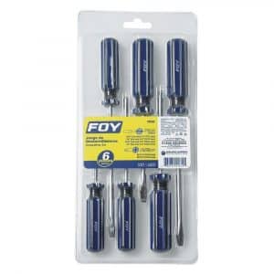 Juego de destornilladores con mango de PVC combinados, 6 piezas Foy FDE6