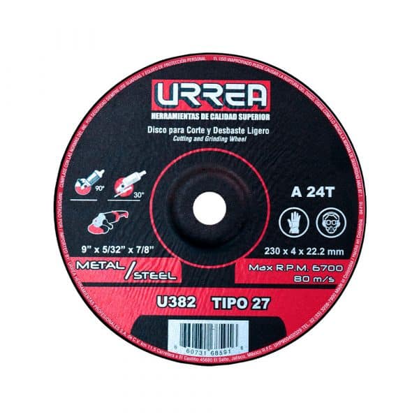HC72203 - Disco Abrasivo Diametro 9 Urrea U382 - URREA