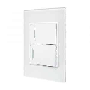 Placa 2 Apagadores Sencillos Cristal Blanco 4131 Tiffany
