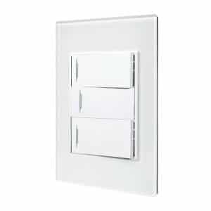 Placa 3 Apagadores Sencillos Cristal Blanco 4133 Tiffany