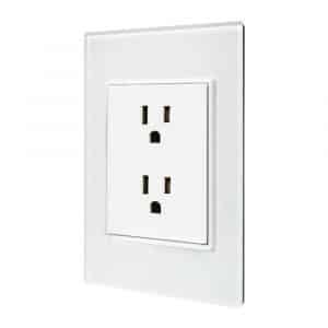 Placa 2 Contactos Aterrizados Cristal Blanco 4136 Tiffany