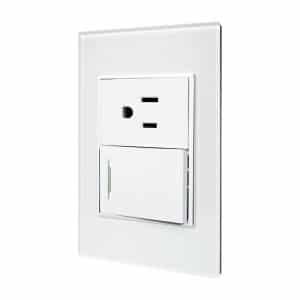 Placa 1 Apagador Y 1 Contacto Cristal Blanco 4137 Tiffany