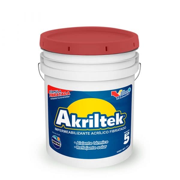 Impermeabilizante Fibratado 5 Años 18L Rojo Akriltek AK05BL1NFM