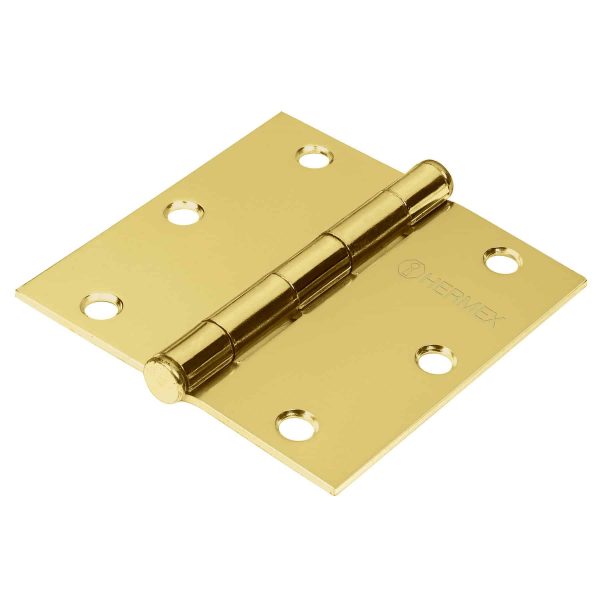 Bisagra Cuadrada 3-1/2' Acero Latonado Plana Hermex 43238