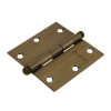 Bisagra Cuadrada 3-1/2' Acero Latonado Antiguo Redonda Hermex 43247