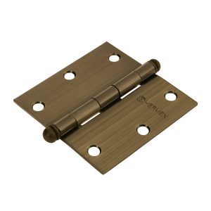 Bisagra Cuadrada 3-1/2' Acero Latonado Antiguo Redonda Hermex 43247