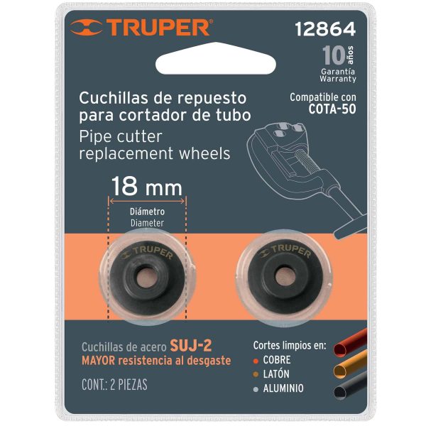 Blíster Con 2 Cuchillas Para Cortador De Tubo Cota-50 Truper 12864