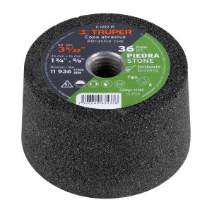 HC136500 - Copa Desbaste De Piedra 3-5/32' Grano 36 Eje 5/8-11 Truper 13780