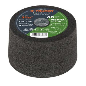 HC136501 - Copa Desbaste De Piedra 3-5/32' Grano 60 Eje 5/8-11 Truper 13781