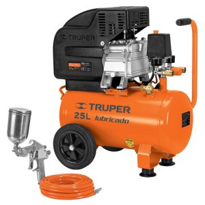 Kit Compresor 25 L 3 Hp Manguera De Pvc Y Pistola Truper 100300