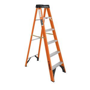 Escalera De Tijera Tipo Ll 5 Peldaños Fibra De Vidrio Truper 100225