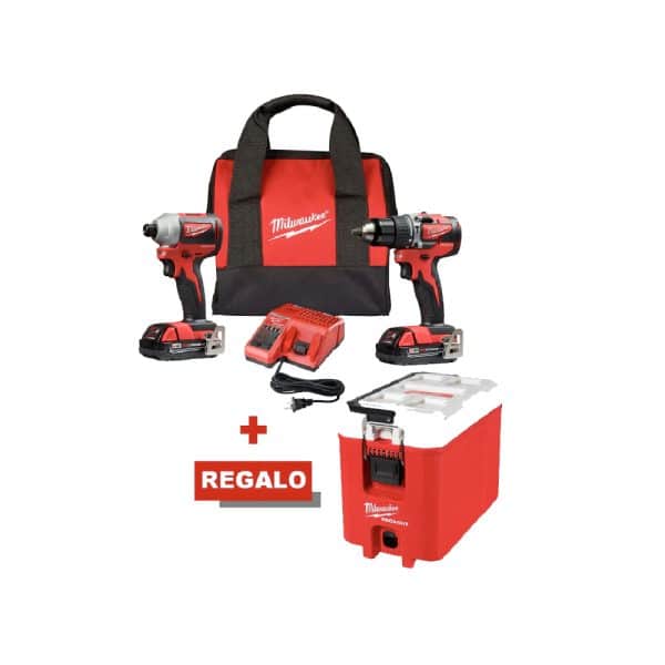 Combo Rotomartillo 2802-22CT + Llave de impacto 2850-22CT + GRATIS Hielera 48-22-8460 Milwaukee P321