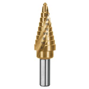 Broca Escalonada Titanio 9 Escalones 1/4' A 3/4' Truper 101552