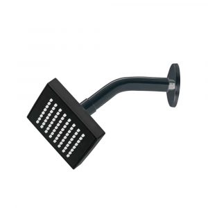 Regadera Cuadrada 4" Negro Con Brazo Aqua Foset 46744