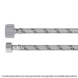 Manguera Wc Acero Inox 3/8'X7/8' 40 Cm Conector Plástico Foset 45500