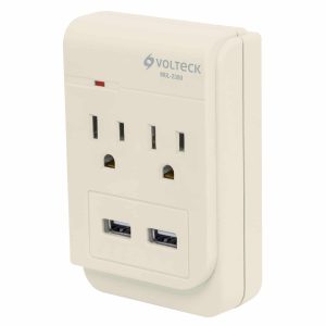 Multicontacto 2 Entradascon 2 Entradas Usb Aterrizado Volteck 46088