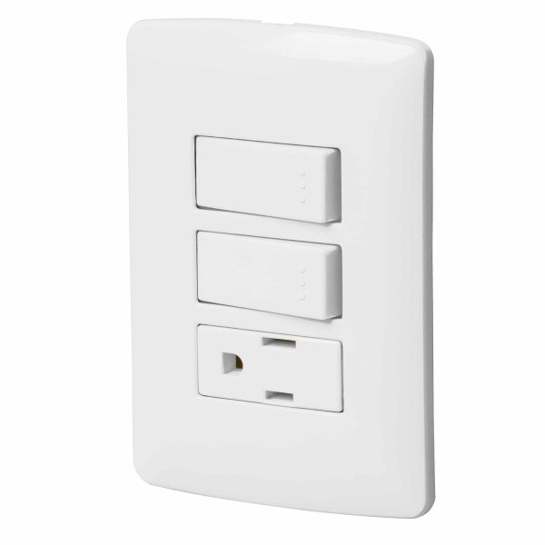 Placa Armada Contacto 2 Interruptoresblanco Línea Italiana Volteck 46456