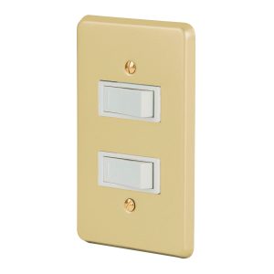 Placa Armada 2 Interruptores Sencillos Línea Económica Volteck 46389