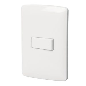 Placa Armada 1 Interruptor Sencillo Blanco Línea Italiana Volteck 46459
