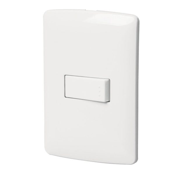 Placa Armada 1 Interruptor Sencillo Blanco Línea Italiana Volteck 46459