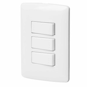 Placa Armada 2 Interruptores 1Escalera Blancolínea Italiana Volteck 46464