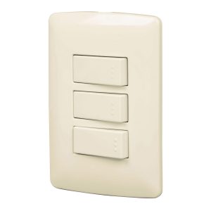 Placa Armada 3 Interruptores Sencillosmarfillínea Italiana Volteck 48664