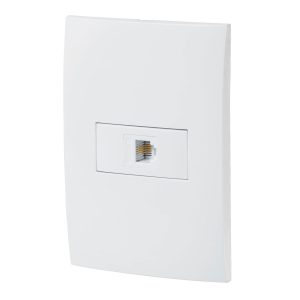 Placa Armada Con Entrada Para Teléfono Línea Oslo Blanco Volteck 46541