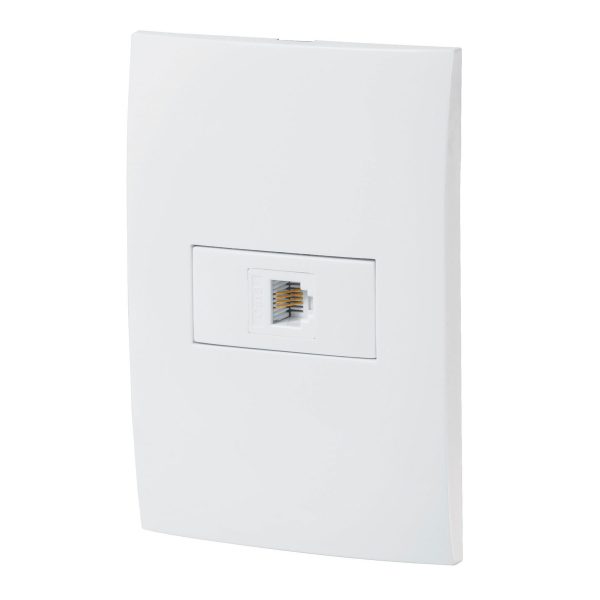Placa Armada Con Entrada Para Teléfono Línea Oslo Blanco Volteck 46541