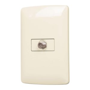 Placa Armada Con Conexión Para Tv Marfil Línea Italiana Volteck 48672