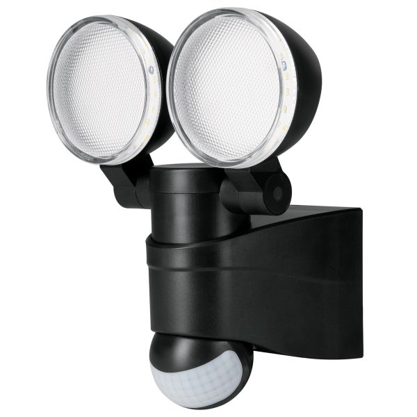Arbotante Led 12 W Negro Con Sensor De Movimiento Volteck 47338