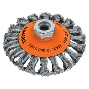 Carda Tipo Cónico 4' Alambre Trenzado Eje M14 Truper 14188