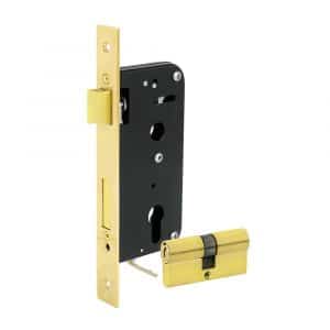 Mecanismo de embutir función doble, latón brillante, llave estándar Lock LMG45ELB