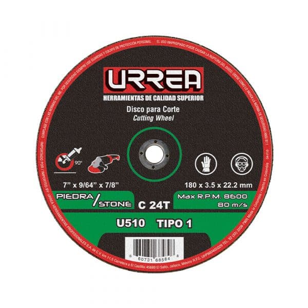 Disco Abrasivo Para Piedra T1 De 7" Urrea U510 Uso Mega Pesado