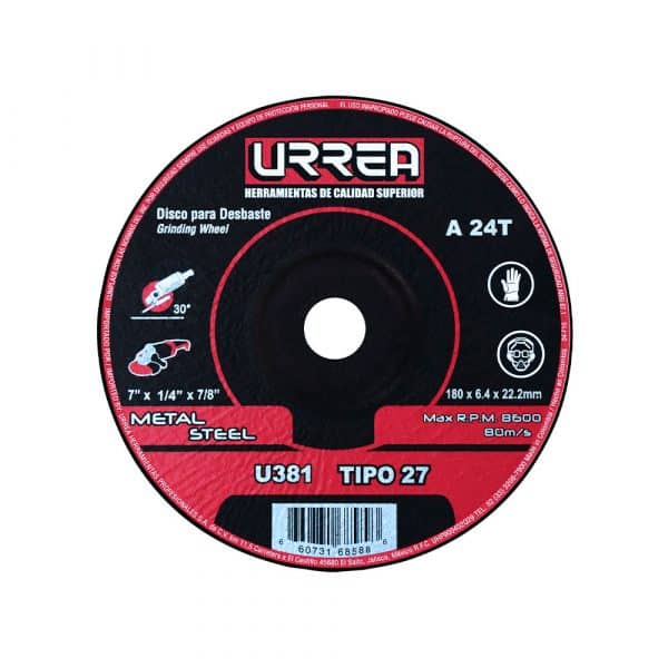 Disco Abrasivo Diametro 7" Urrea U381