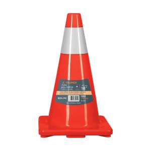 Cono De Precaución De 45 Cm De Pvc Con Reflejante Truper 13121