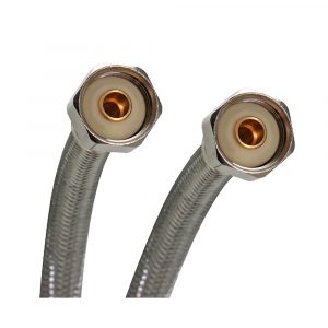 Manguera Flexible De Acero Inoxidable Para Grifo/Llave Mezcladora (1/2" I.P X 1/2" Hembra Recta) Lon