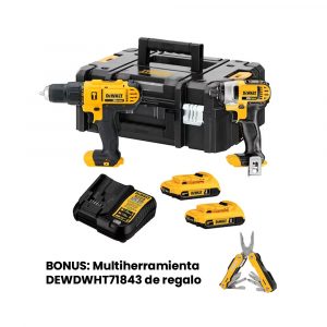 Combo 20V Taladro Atornillador + Llave De Impacto + 2 Baterias + Cargador Dewalt DCK222D2T-B3