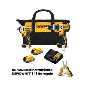 Combo Rotomartillo + Llave Impacto + 2 Baterias + Cargador + Bolsa Dewalt DCK287E2-B3