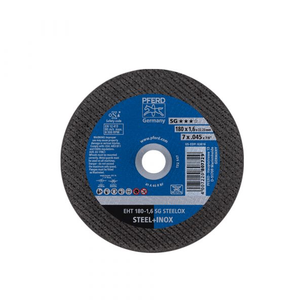 Disco De Corte 7" X 1/16" X 7/8″ Sg Steel + Inox 25 Piezas 63326410 Pferd