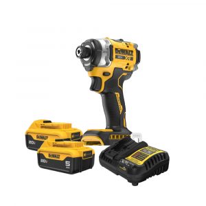 Paquete Cargador DCB1104-B3 Y 2 Baterias DCB205YY + Atornillador de Impacto DCF860B-B3 DEWALT