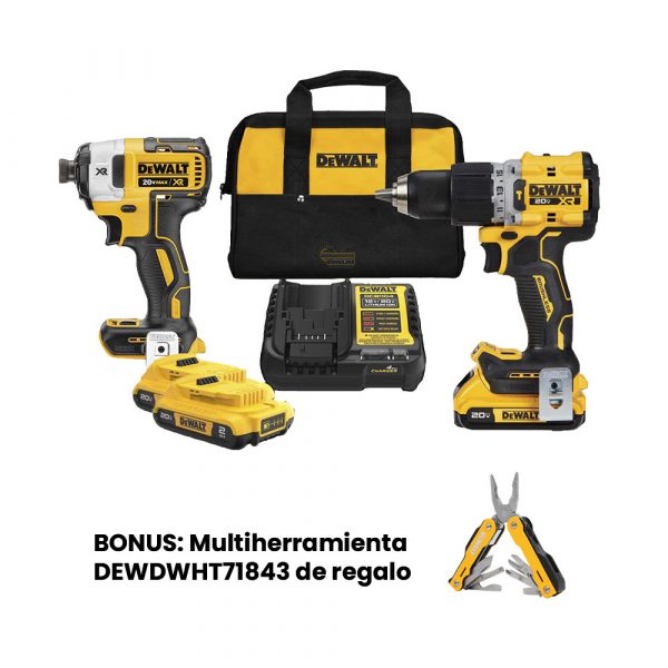 Rotomartillo DCD805 + Atornillador de Impacto DCF887 DCK2490D2-B3 DEWALT