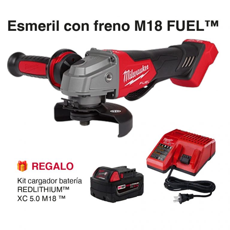 Esmeriladora Angular M18 2880-20 REGALO Cargador y Bateria M18 48-59-1850 Milwaukee