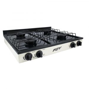 Estufa De Gas 4 Quemadores De Acero Inoxidable Color Blanco Foy 144717