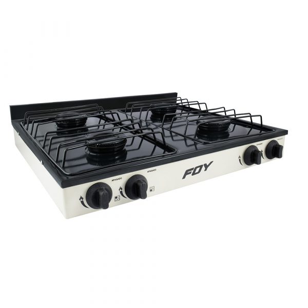 Estufa De Gas 4 Quemadores De Acero Inoxidable Color Blanco Foy 144717