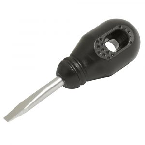 Destornillador con mango negro, punta plana tipo trompo 1/4" x 1-1/4" Foy DER52