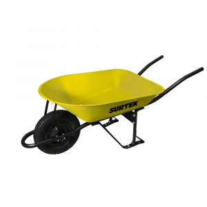 Carretilla Reforzada Con Bastidor Metálico 4.5 Ft3 Llanta Sólida De Caucho Surtek CAT45S